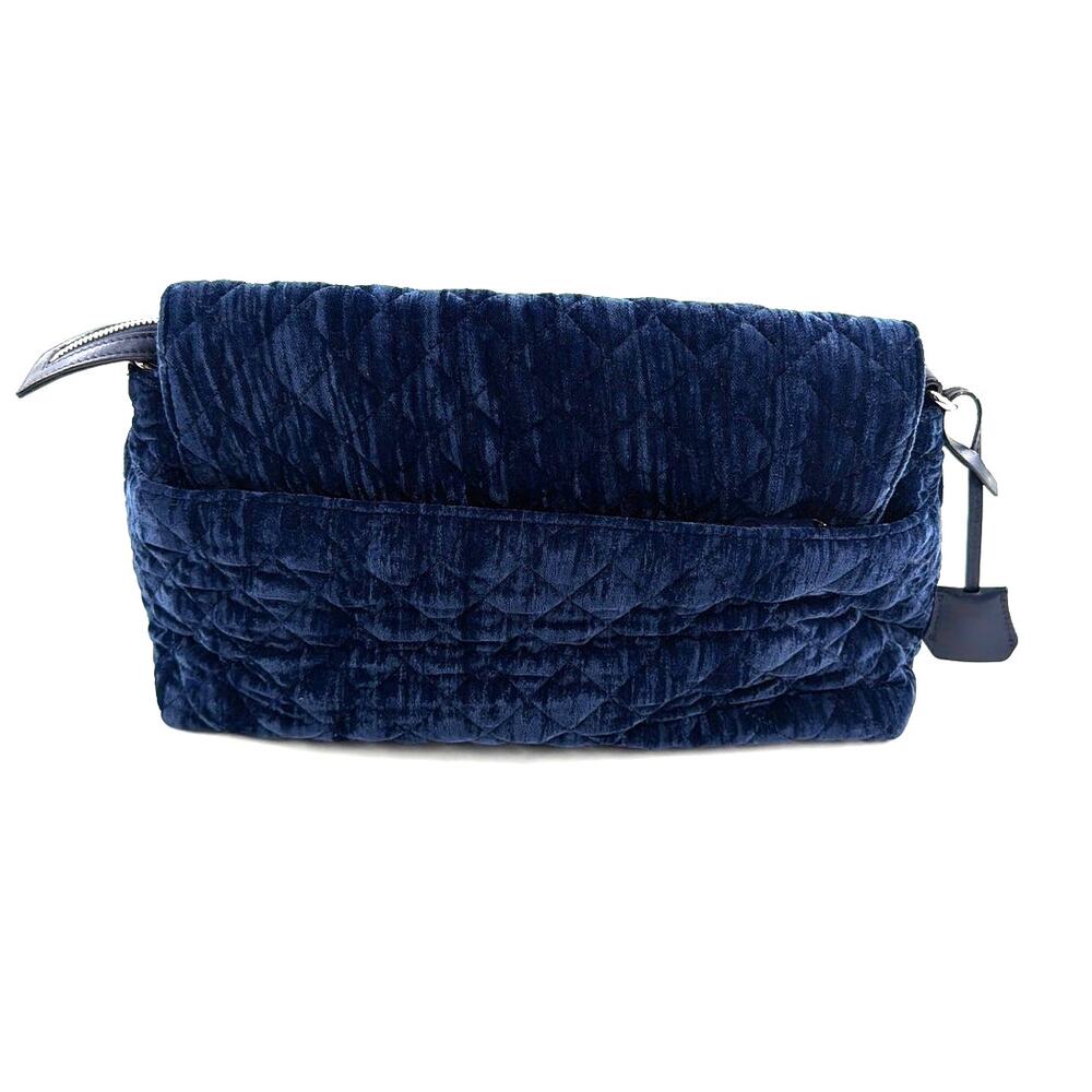 MZ Wallace Quilted Velvet Crossbody Bag in Deep Navy Blue - Picture 5 of 14